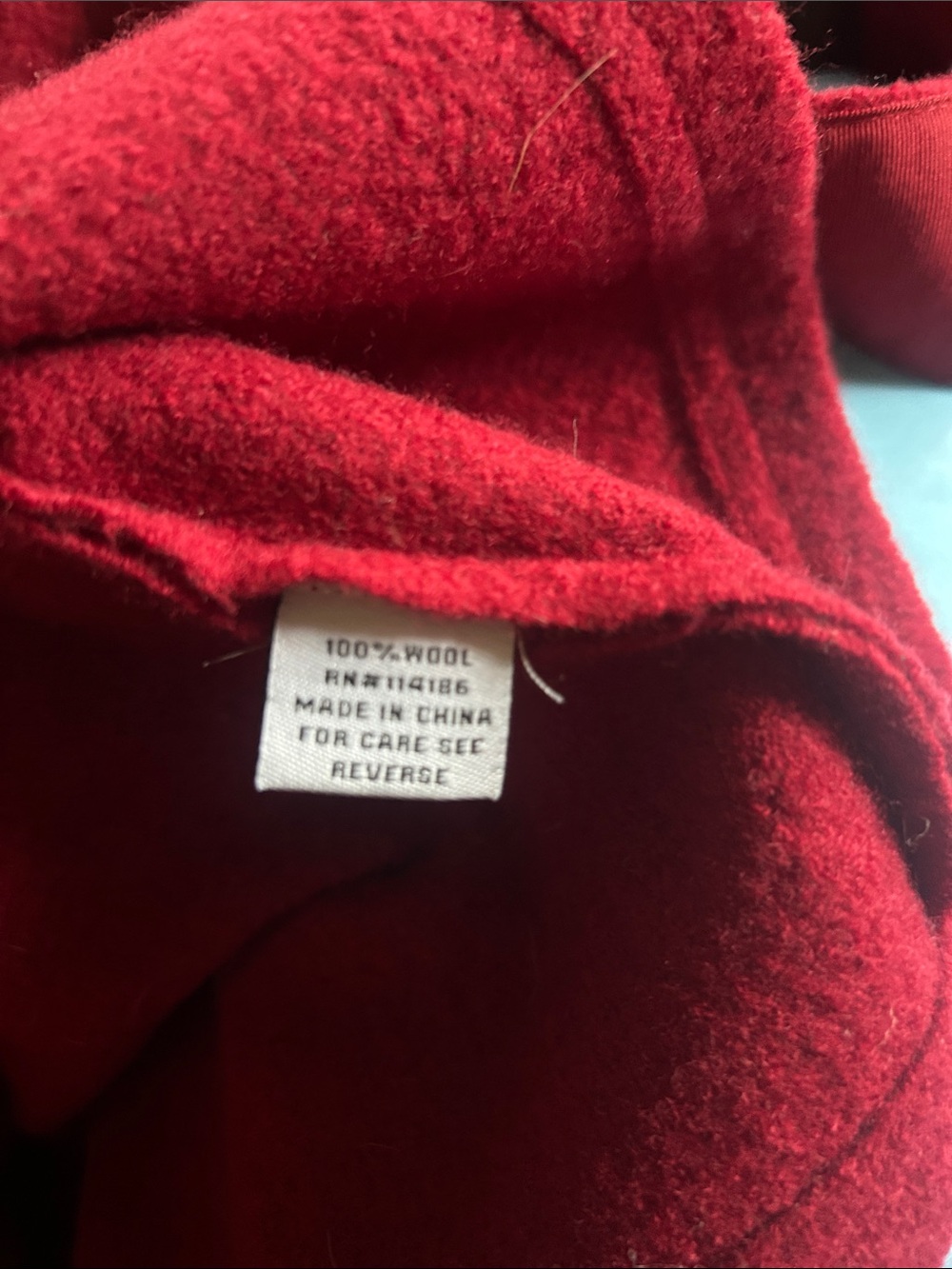 Women's Ruffle Wrap Coat- Deep Red - Picture 5 of 5